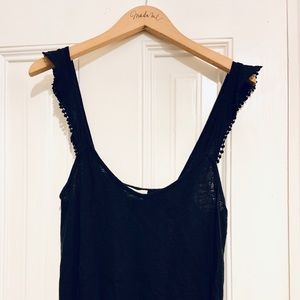 Sezane black linen top